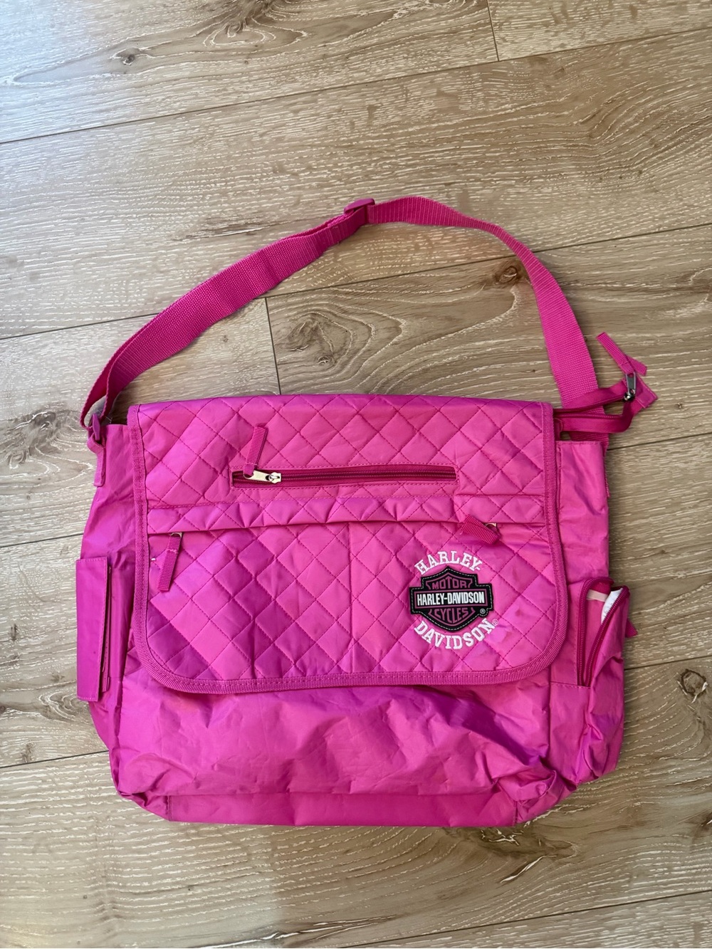 Harley-Davidson Hot Pink Quilted Shoulder Messenger Bag